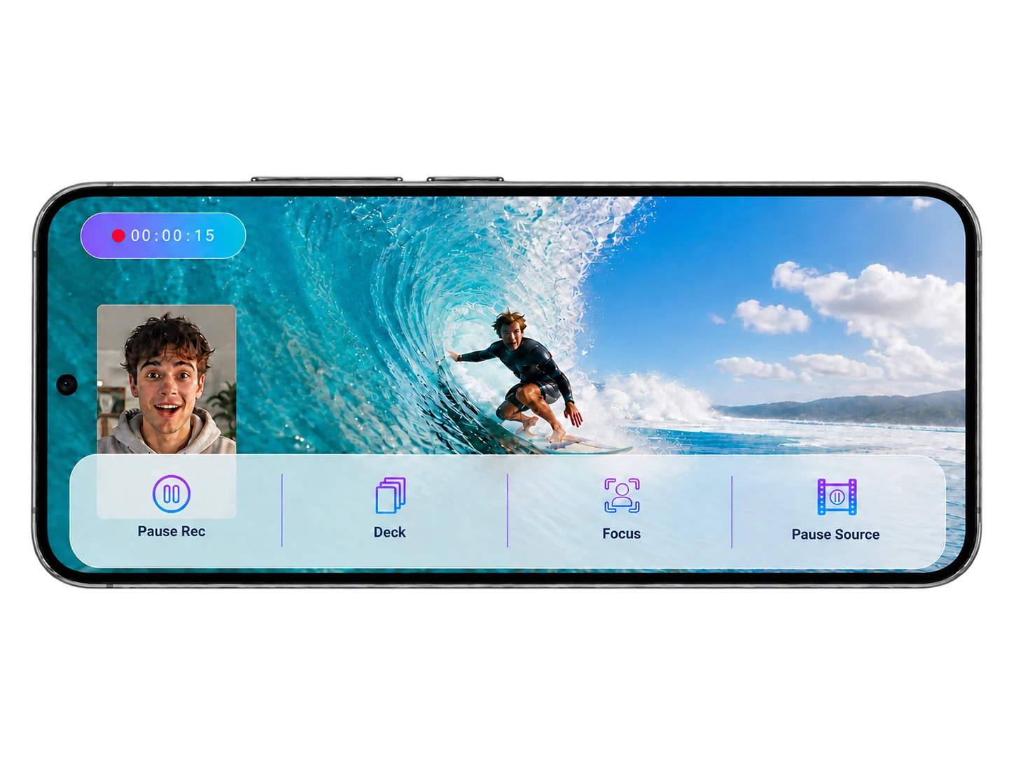 Reaction Creator PiP in landscape orientation